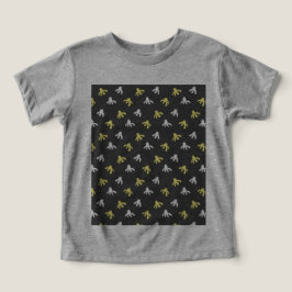 Camiseta Camisa-T de Popcorn Toddler (Cinza e amarelo-mante
