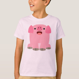 Camiseta Camisa-T De Porco De Cartoon De Corda