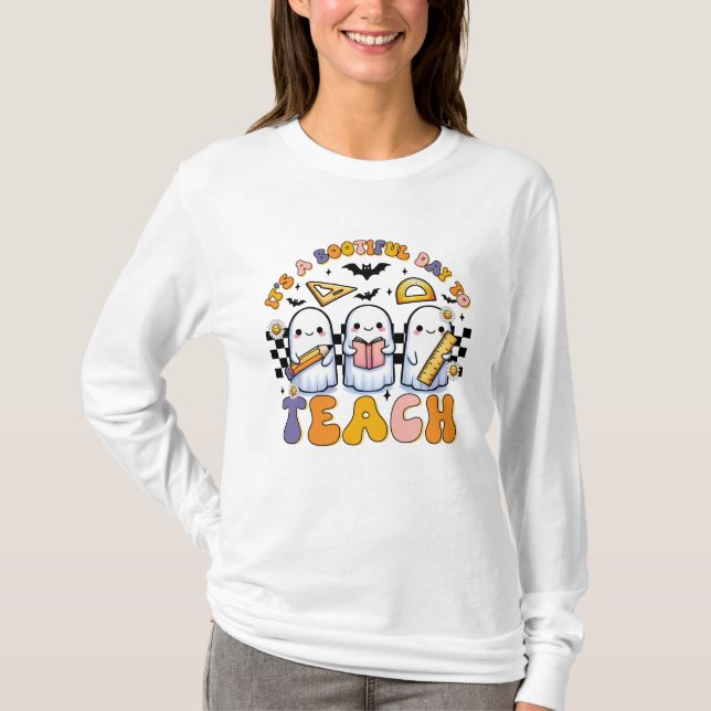 Camiseta Camisa-T de Professores do Dia das Bruxas (Frente)