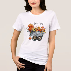 Camiseta Camisa-T de queda do vagão da colheita de abóbora