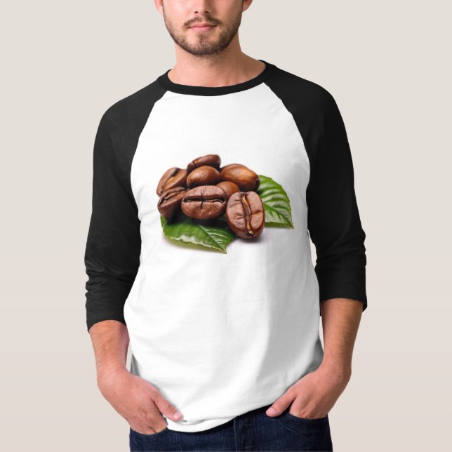 Camiseta Camisa-T de Raglan, Capa de café Bean Elegance mas (Frente)