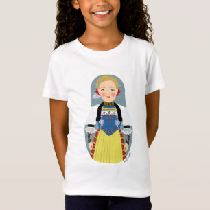 Camiseta Camisa-T de raparigas Matryoshka suíças