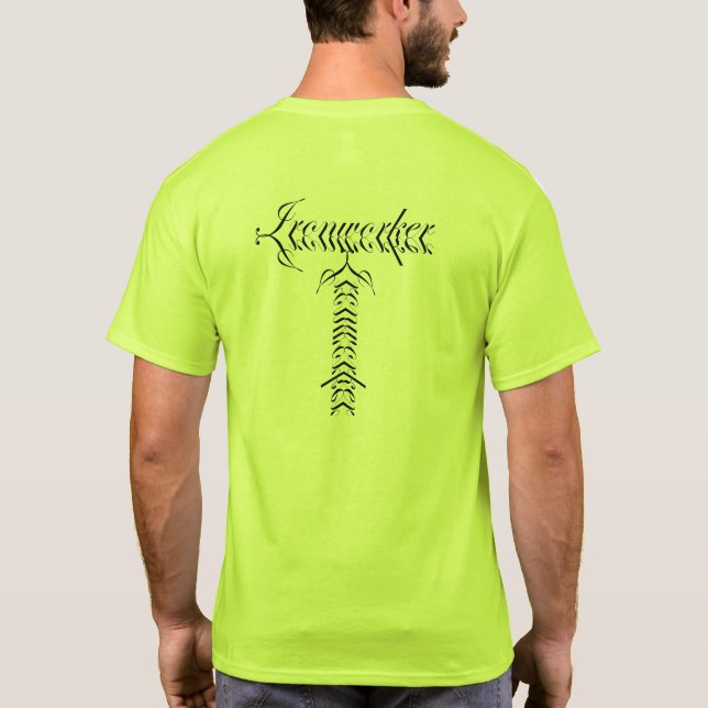 Camiseta Camisa-T de Reflexão do Ironworker (Verso)