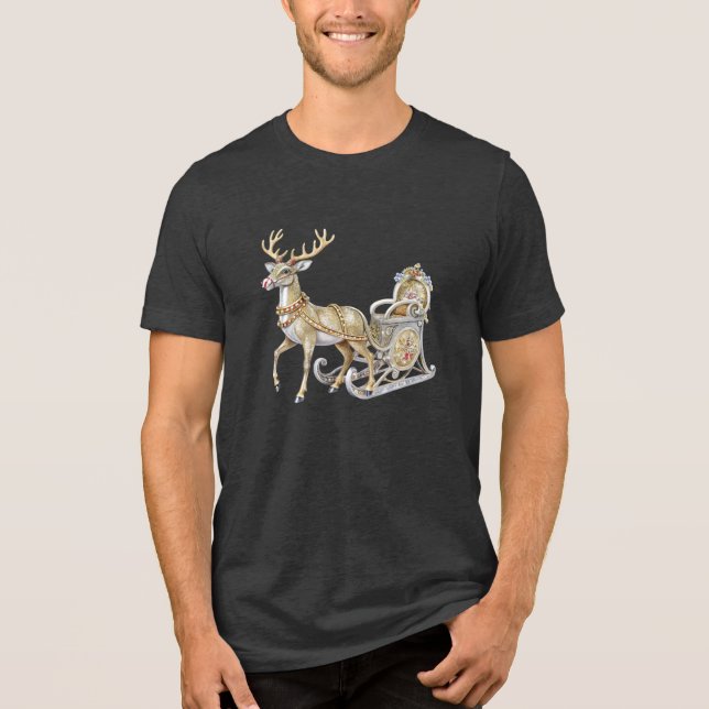 Camiseta Camisa-T de Reindeer Sleigh Men (Frente)