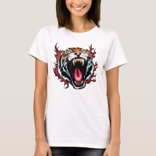 Camiseta Camisa-T De Roaming Raiva De Tigre