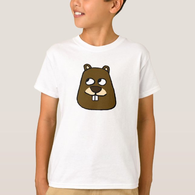 Camiseta Camisa-T de Rosto de Groundhog (Frente)
