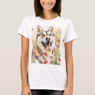 Camiseta Camisa-T de rouco feminino - Teia de Cachorro Aqua
