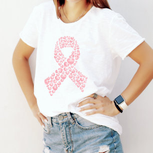 Camiseta Camisa-T de Sensibilização para o Cancer de Fita R