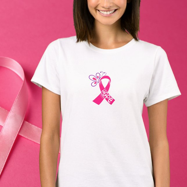 Camiseta Camisa-T de Sensibilização para o Cancer de Fita R (Criador carregado)