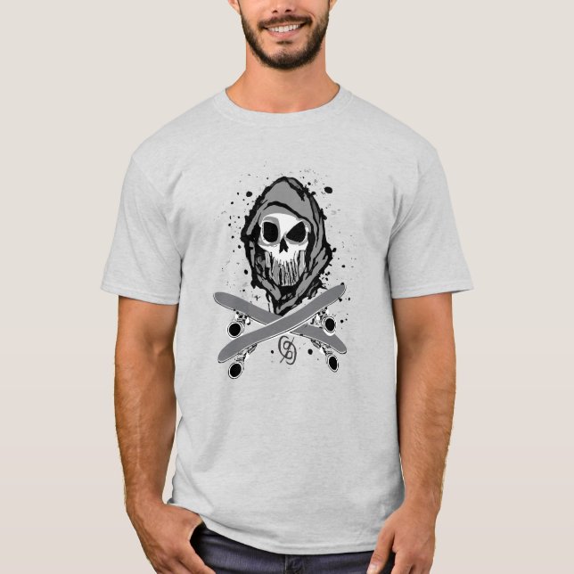 Camiseta Camisa-T de skate com gráfico de espácter (Frente)