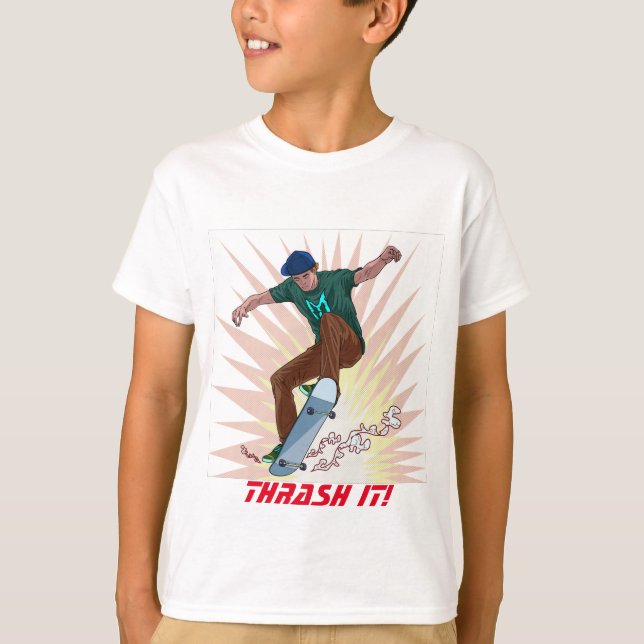 Camiseta Camisa-T de Skater de Menino | Skateboard (Frente)