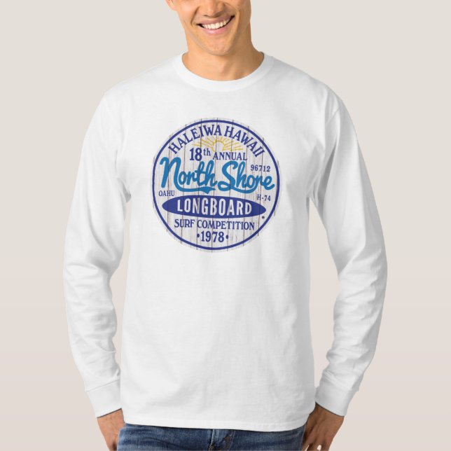 Camiseta Camisa-T de surfboards na costa norte (Frente)