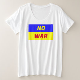 Camiseta Camisa-T de tamanho mais feminino sem guerra