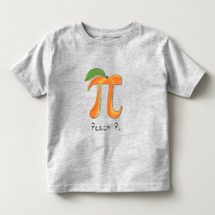 Camiseta Camisa-T de Toddler do Peach Pi Cute Math Pi Day