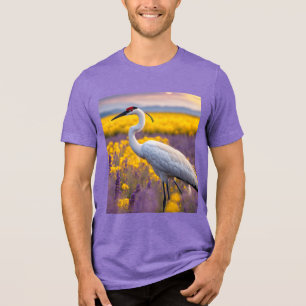 Camiseta Camisa-T de três lâminas Bella+Canvas — grua branc