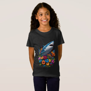 Camiseta Camisa-T de tubarão branco excelente com design fl