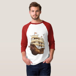 Camiseta Camisa-T de vela e âncora - Navegando na Viagem da