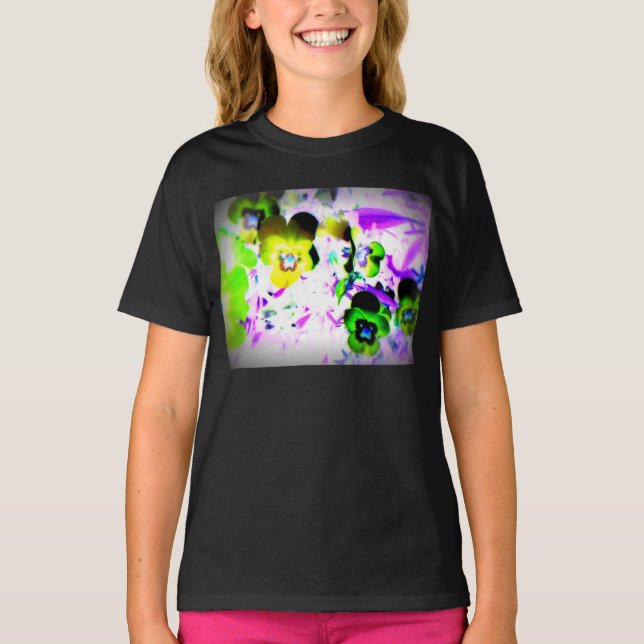 Camiseta Camisa-T de Violetas (Frente)