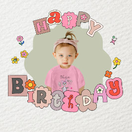 Camiseta Camisa-T do Arco Cor-de-rosa do primeiro aniversar