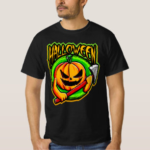 Camiseta Camisa-T do Assassino do Ax Homicida da Abóbora d