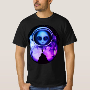 Camiseta Camisa-T do Astronauta da Alienígena Retroativa