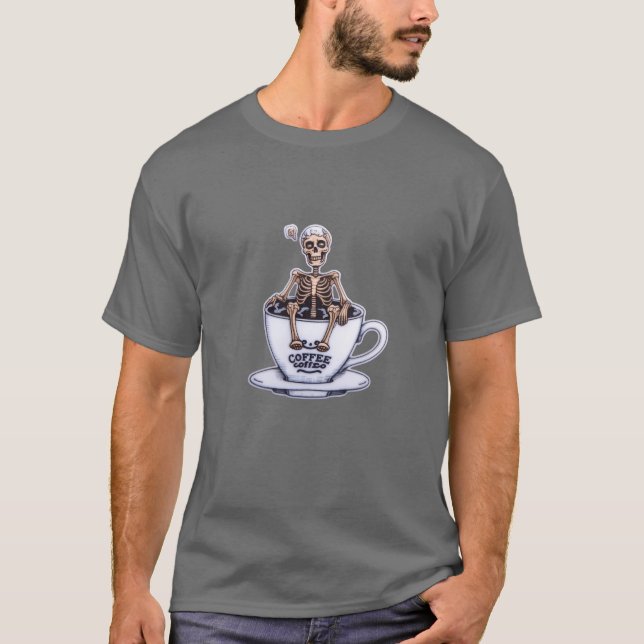 Camiseta Camisa-T do café com ar morto (Frente)