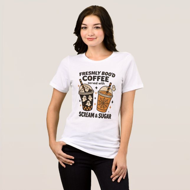 Camiseta Camisa-T do Café de Boo Freshly - Fantasma Bonito (Frente Completa)