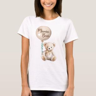 Camiseta Camisa-T do Chá de fraldas do Urso Neutro da Mamãe