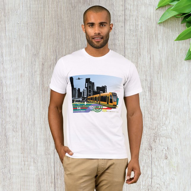 Camiseta Camisa-T do City Tram Mens (Criador carregado)