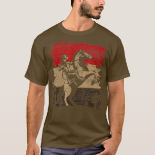 Camiseta Camisa-T do cowboy ocidental em marcha atrás