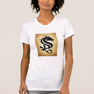 Camiseta Camisa-T do Dragão Chinês em Forma de S