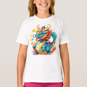 Camiseta Camisa-T do Dragão de Cartoon Incrível