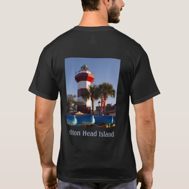 Camiseta Camisa-T do Farol da Ilha Hilton Head (Verso)