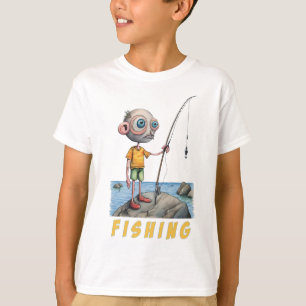 Camiseta Camisa-T do garoto de pesca