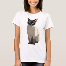 Camisa-T do Gato de Gato de Olhos Azuis Siamês