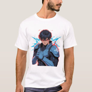 Camiseta Camisa-T do Guerreiro de Animes Cibernéticos