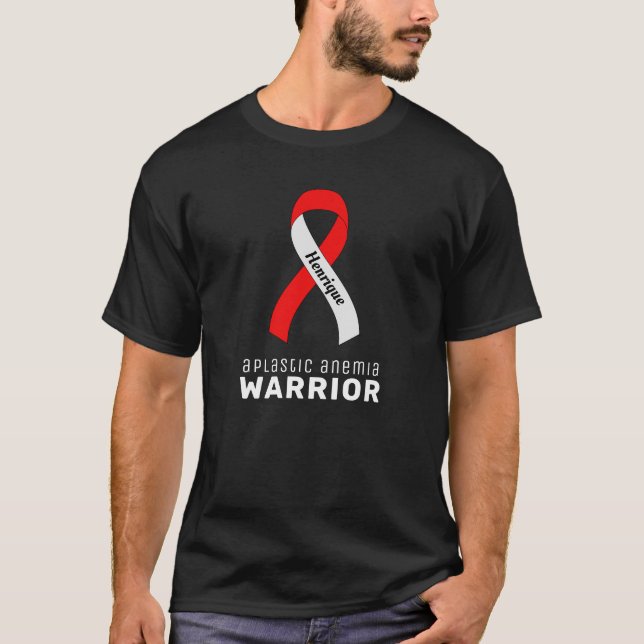 Camiseta Camisa-T do guerreiro negro de anemia aplástica (Frente)