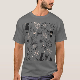 Camiseta Camisa-T do Halloween da Bruxa Retrô Bonita