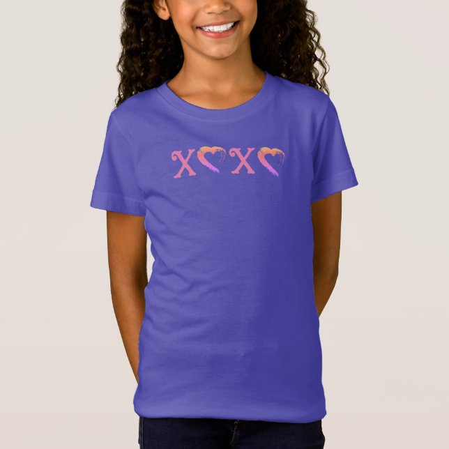 Camiseta Camisa-T do Heart XOXO (Frente)