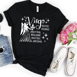 Camiseta Camisa-T do Horoscópio Zodiac Moderno Virgo