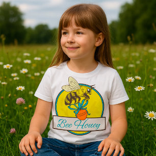 Camiseta Camisa-T do Inseto Amarelo de Bee Honey