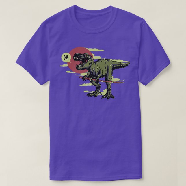 Camiseta Camisa-T do Japão, T-Rex Samurai, Presente de Hood (Frente do Design)
