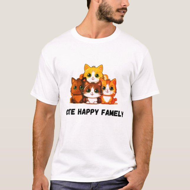 Camiseta Camisa-T do Lover Feliz - Presente da Família Gato (Frente)