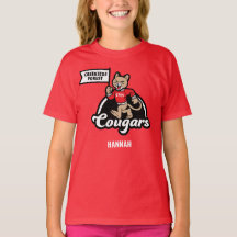 Camisa-T do Mascot Elementar Cougar Mascot da Flor