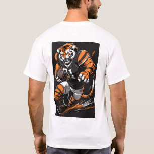 Camiseta Camisa-T do Mascote do Tigre Bengal Negrito