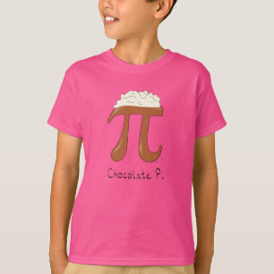 Camiseta Camisa-T do Menino do Chocolate Pi Cute Math Pi Da