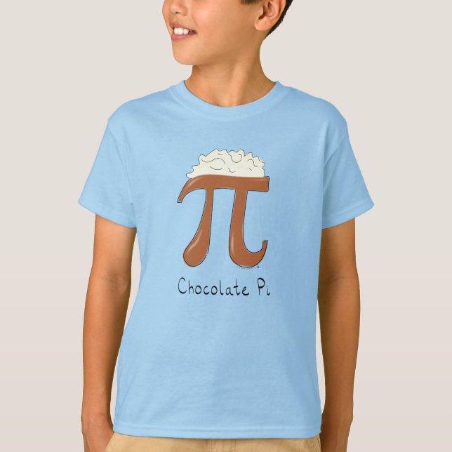 Camiseta Camisa-T do Menino do Chocolate Pi Cute Math Pi Da (Frente)
