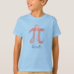 Camiseta Camisa-T do Menino do Octopus Cute Math Pi Day