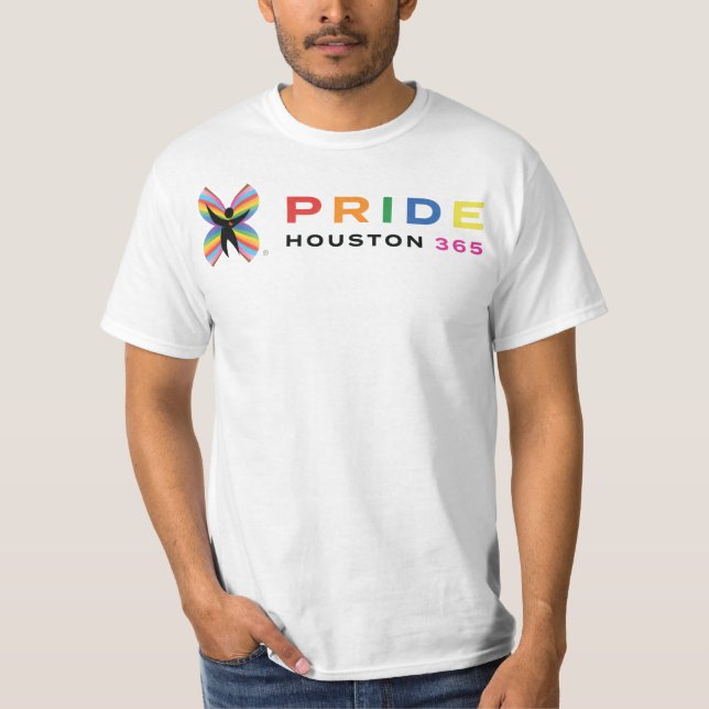 Camiseta Camisa-T do Orgulho Masculino Houston 365 - Branco (Frente)