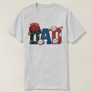 Camiseta ⚾ Camisa-T do Pai de basebol - Design orgulhoso e